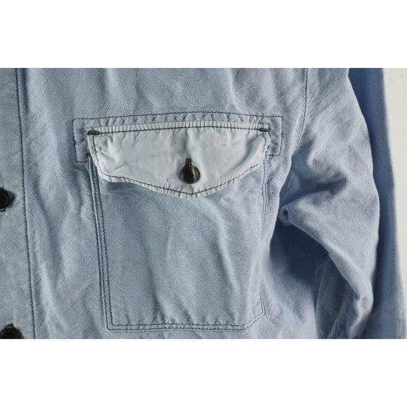 Kama Classics Men's Large Long Sleeve Light Blue Oxford Cotton Engineering Shirt - Picture 5 of 11